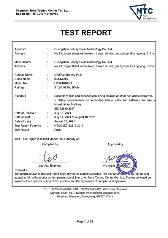 NTC21071013SV00 LPBA48100-IL, IEC 62619_Informe